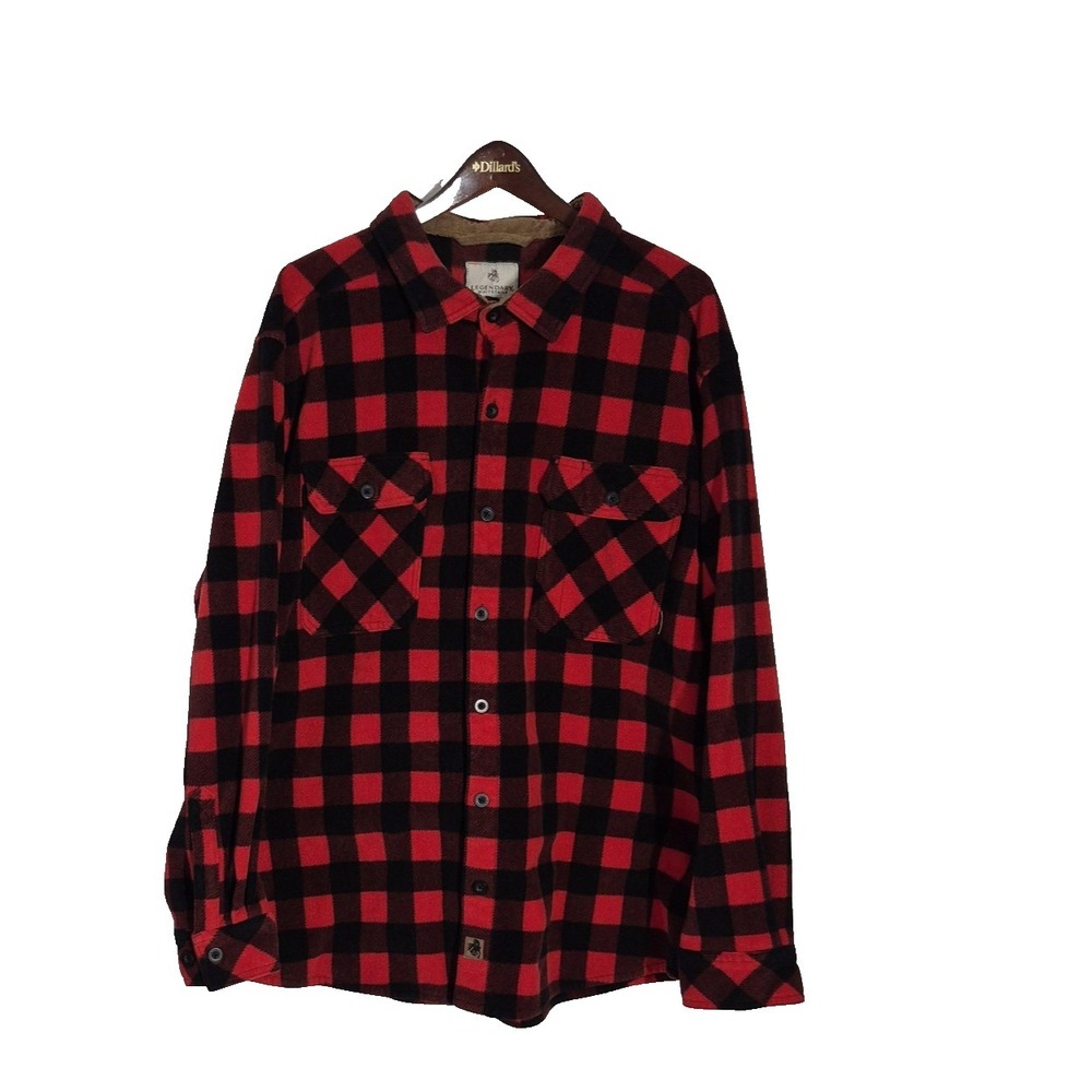 Legendary‎ Whitetails Shirt Mens 3XL Red Shotgun Shell Plaid Navigator Fleece